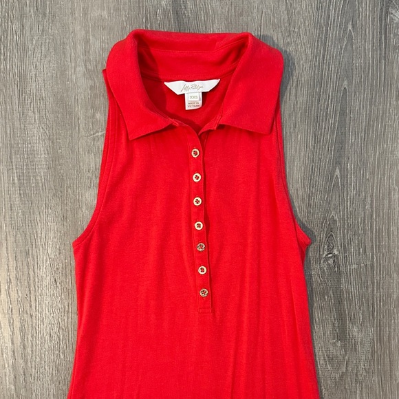 Lilly Pulitzer‎ XXS Reema Sleeveless Casual Elegant Polo Dress in Mizner Red - Picture 5 of 11